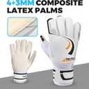 Soccer Goalkeeper Gloves - Soccer Goalie Gloves for Kids Boys Girls Youth & Adult, 4+3MM Super Grip Latex Football Goalie Gloves, Guantes De Portero for Training & Match (6, White)