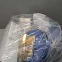 DaYammi 350PCS Clear Blue Gold Plastic Dinnerware Set for 50 Guests, Hammered Disposable Plates for Party, Include: 50 Dinner Plates, 50 Dessert Plates, 150 Gold Silverware, 50 Napkins, 50 Cups