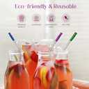 3 x 8-Pack Reusable Stainless Steel Straws with Colored & Black Silicone Tips, Straw Cleaner Brush and Polyester Travel Bag, Reusable Drinking Straws for Tumblers & Mason Jars