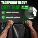 Sunvigor Tarp Waterproof 10x20Ft, Extra Thick 14 Mil Heavy Duty Tarp Cover, Tear & Fade Resistant, Outdoor Tarps with Brass Grommets and Reinforced Edges for Roof, Camping, Patio, Boat (Black/Brown)