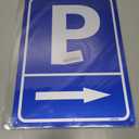 2-pack Parking Sign This Way to Parkinglot Aluminum Signage, Show Where to Park, Size 25 X 35 cm, Blue