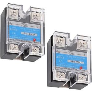 BlueStars Pack of 2 SSR-25DD Solid State Relay DC 3–32V Input, DC 5–200V Output, 25A Single Phase