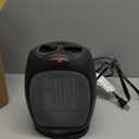 Amazon Basics Oscillating Ceramic Space Heater, Portable Indoor Heating Solution, With Overheat and Tip-Over Protection, Thermostat, 1500W, 7.52"D x 6.34"W x 9.45"H, Black