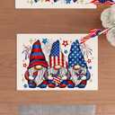 4th of July Placemats Set of 8 Gnome Patriotic America Memorial Day Independence Day Dining Table Decoratios Table Mats Cloth Placemats 12X18 Inch