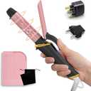 Ukliss Mini Curling Iron for Short to Long Hair - 1 Inch Dual Voltage Travel Curling Iron, Fast Heating 30s, 5 Temp Settings for Soft Waves & Loose Curls, with EU/ UK Power Adapter, Auto Shut-Off, Black