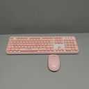 FOPETT Keyboard and Mouse Sets Wireless, Reliable 2.4 GHz Connectivity for PC,Laptop,Smart TV and More (Pink)