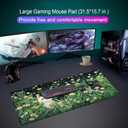 Large Extended Gaming Mouse Pad with Stitched Edges,Green Desk Mat XL Cool Desk Pad Keyboard Mat,Kawaii Cute Cat Flower Mouse Pad Desk Mat Desk Decor with Non-Slip Rubber Base,Large Computer Mat (B1)