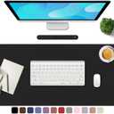 TOWWI PU Leather Desk Pad with Suede Base, Multi-Color Non-Slip Mouse Pad, 36 x 17 Waterproof Desk Writing Mat, Large Desk Blotter Protector(Black)