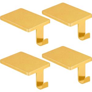 4 Pcs Gold Christmas Metal Stocking Holders, Non-Slip Heavy Duty Mantle Hangers Weighted Iron Hooks for Fireplace Tabletop Shelf Xmas Holiday Decoration