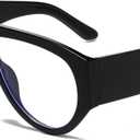 Retro Oversized Glasses for Women Men Trendy 70s Blue Light Blocking Eyeglasses Big Shield Glasses (A2 Black)