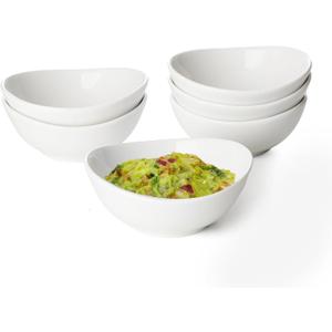 Sweese 4 oz Very Small White Porcelain Bowls - Set of 6 Dipping, Sauce, Salsa & Snack Bowls, Mini Ceramic Bowls for Condiments & Charcuterie