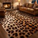 YIHOUSE 8‘x10' Washable Leopard Area Rug for Living Room
