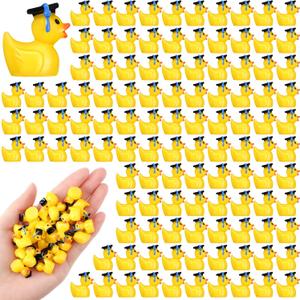 150 Pcs Mini Resin Graduation Ducks with Black Hat 2025 Grad Resin Ducky Favor Graduation Decorations Class of 2025 Miniature Ducks Figurine Grad Party Gifts Favors Art Crafts(Blue)