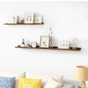 Two Shelf , Wood Floating Shelves 48 inch Picture Ledge Shelves, Photo Ledge Nursery Book Shelves Wall Mounted for Living Room Kids' Room Bedroom, Color Brown