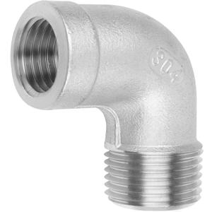 Stainless Steel 304 Cast Pipe Fitting, 90 Degree Street Elbow, 1-1/2" NPT Male x 1-1/2" NPT Female, Pack of 1