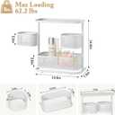 3-Tier Rotating Bathroom Counter Organizer, Vanity Tray for Makeup & Skincare, Countertop Spice Rack Storage, Space-Saving Shelf for Bathroom, Kitchen, Laundry Room, Baby Bottle Station, White