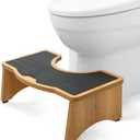 StrongTek Extra Large Squatting Poop Stool for Adults, Wooden Toilet Stool, Anti-Slip Bathroom Step Stool for Kids and Elders, 8 Inch Tall Potty Stool, Sturdy, 400 Lbs Capability, Easy to Install