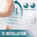 TAILI Shower Caddy Suction Cup 2 Pack with Hooks & Soap Holder, Heavy Duty Shower Organizer for Bathroom, No Drilling Bathroom Organizer with Large Capacity, Metal Storage Holder-White