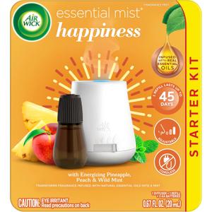 Air Wick Essential Mist Starter Kit (Diffuser + Refill), Joy, Essential Oils Diffuser, Air Freshener (0.67 Fl Oz (Pack of 1))