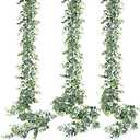 Sggvecsy Artificial Eucalyptus Garland 3 Pack Fake Eucalyptus Greenery Garland Faux Hanging Plants Artificial Vines, 5.6 Feet/Strand for Wedding Backdrop Arch Wall Table Party Outdoor Festival Decor