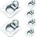WellMade 4-7/16" Recessed D Ring Tie Down Anchors for Trailers, Trucks, Pickup, Heavy Duty Trailer Accessory, 1666 lb. Weight Capacity (6 Pack,Screws Not Included)