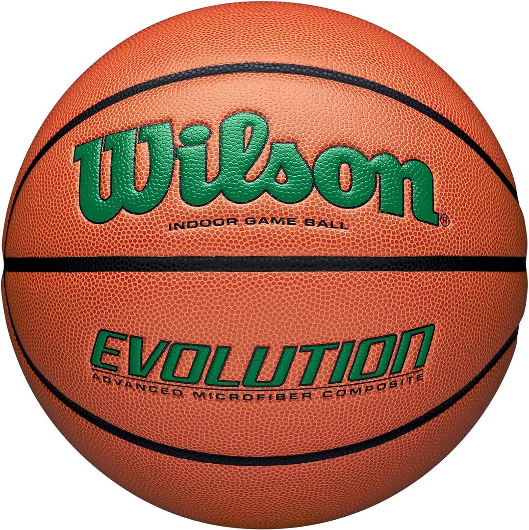 WILSON Evolution Indoor Game Basketball, Green, Size 7 - 29.5"