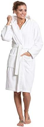 Turkuoise Women's Turkish Cotton Hooded Robe, Terry Hooded Bathrobe.S