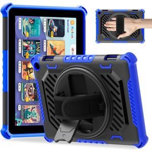 for Flre HD 8 & 8 Plus Case 12th/10th Generation (2024/2022/2020 Release) with 360 Kickstand Hand Strap for Kids