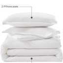 Litanika White Comforter Set Queen Size, 3 Pieces Lightweight Solid Bedding Comforter Set, All Season Fluffy Bed Set (90x90In Comforter & 2 Pillowcases)
