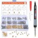 Preciva M3 Threaded Inserts Set, 360Pcs Heat Set Bolts Nuts with M3 Insert Tip and 60W Digital Soldering Iron, for 3D Printer Parts or Plastic Parts