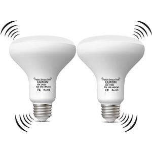 LUXON 9W BR25 Radar Motion Sensor Light Bulbs, Detector Dusk to Dawn 90W Equivalent,Smart Led Lamp Lighting,Indoor Outdoor Auto On/Off E26 Base Soft White 2700K