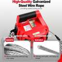 1000LBS Portable Handheld Drill Winch w/D-Ring Strap & Tow Straps, 1000LBS+2Straps