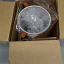 EDISHINE 13.5" Small Table Lamp, Walnut Wood Cylinder Nightstand Lamp for Bedroom, Beige Linen Shade, Corner Modern Bedside Lamp for Living Room, On-Off Line Switch, E26 Base (Bulb Not Included) (Dark Pearwood Color)