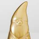 WDS WONDROUS Mini Christmas Figurines Set, 6 Pcs Miniature Christmas Village Houses Set with House, Reindeer, Trees, Angel, Santa - Mini Xmas Figurines Decor for Tiered Tray, Mantel, Centerpiece (B Gold)