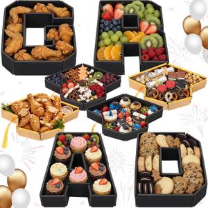 Dunzoom 8 Pcs Grad Fillable Charcuterie Boards 4 Pcs Letter Serving Tray 2026 Graduation Cap Serving Trays Decorative Snack Dish Plates for Graduation Party Decorations Supplies