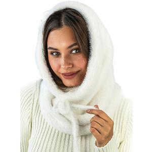 Balaclava Hood Scarf Women - Winter Hood Hat Scarf Combo - Snow Face Cover - Knitted Hooded Scarf