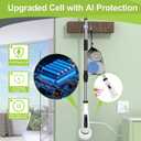 WKY-Electric Spin Scrubber - Upgraded 10-in-1 IPX7 Waterproof Shower Scrubber, Retractable Handle & 2-Speed for Toilet, Bathroom, Bathtub, Tile Floors (Black&white)