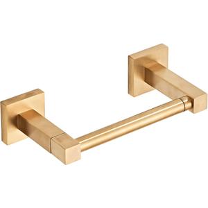 Brushed Gold Toilet Paper Holder Wall Mount, Bathroom Toilet Paper Holder for SUS 304 Stainless Steel, Double Post Pivoting Square Toilet Paper Roll Holder for Bathroom RV Paper Towels for TP