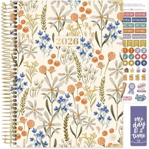 bloom daily planners HARDCOVER 2026 Planner (January to December) - 8.5 x 11 Weekly & Monthly Dated Agenda Organizer Book with Stickers & Tabs - Whimsical Wildflowers