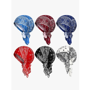 Geyoga 6 Pcs Chemo Headwear for Women Pre-Tied Head Scarves Turban Beanie Caps Cancer Head Wrap Headscarf for Yoga Running