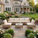 12Pcs Outdoor Couch Cushion Covers with Zipper, Water-Resistant Patio Cushion Covers, Max Compatible 24x24x3.15 Inch Patio Cushion, Full Coverage, Non-Stretch, UV-Resistant, Only Cover