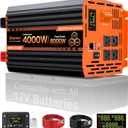 4000W Pure Sine Wave Inverter, 12V DC to 110V/120V AC Heavy Duty Power Inverter for Home Backup, Off-Grid Solar, RV, Truck, with 4 AC Outlets, Dual LCD Display, Remote Control, Hardwire Port