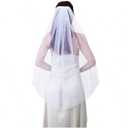 Geyoga Wedding Bridal Veil 1 Tier Pearl Wedding Bridal Tulle Veils White Hair Accories With Comb 59"