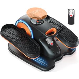 Under Desk Elliptical Machine, Ellipse Exerciser as Seen on TV for Seniors with Remote Control & 12 Adjustable Speeds, Elliptical Machine for Home (orange)