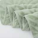 Pidada Hand Towels Set of 2 Leaf Pattern 100% Cotton Absorbent Soft Decorative Towel for Bathroom (Green)
