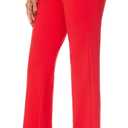 iChosy Women's Stretchy Straight Leg Dress Work Pants Business Office Casual Slacks with Pockets (Red)
