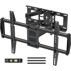 MOUNTUP Full Motion TV Wall Mount for Most 42-82 inch TVs, Wall Mount Bracket with Articulating Swivel and Tilt, TV Mount Max VESA 600x400mm, Holds up to 100lbs Fits 16" Stud (Textured Black)