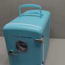 Frigidaire Retro 9-Can Mini Personal Fridge Portable Cooler for Car, Office, Bedroom, Dorm Room, or Cabin, 11.8" D x 7.1" W x 10.1" H, Blue