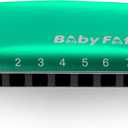 KONGSHENG Baby Fat 7 Hole Blues Mini Harmonica Set, Diatonic Harmonica with free lanyards, Easy-playing Musical Instrument(Key of F)