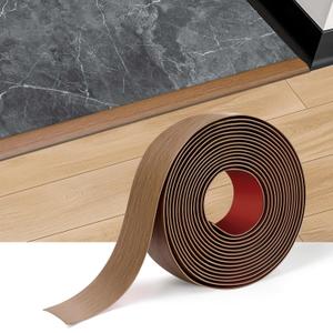 Floor Transition Strip Vinyl Self Adhesive Threshold Strip Carpet Edge Wood to Tile Laminate Flooring Gaps and Doorway Floor Cover Flat Divider Peel and Stick Trim (Yellow Wood, 5cm, 6.6FT)